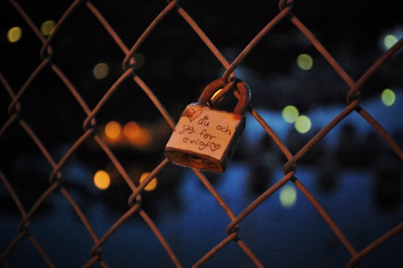 Padlock symbolizing eternal love